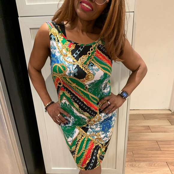 Versace’s style dress green size: large - Picture 1 of 3